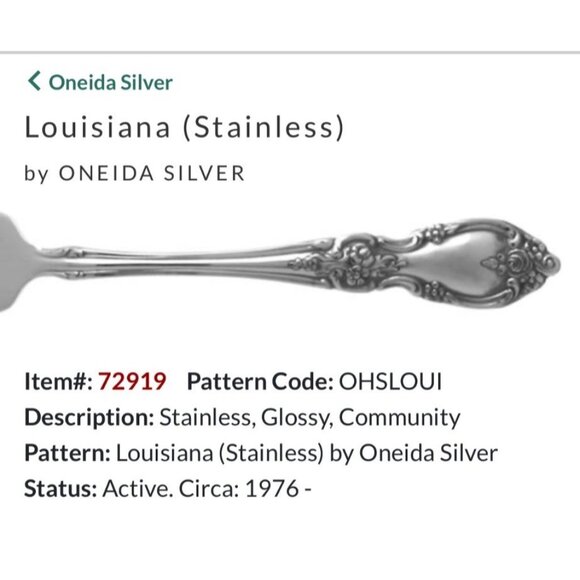 Oneida Community Stainless Steel Teaspoon Set Of 3 Louisiana Pattern 1976 - Picture 1 of 5